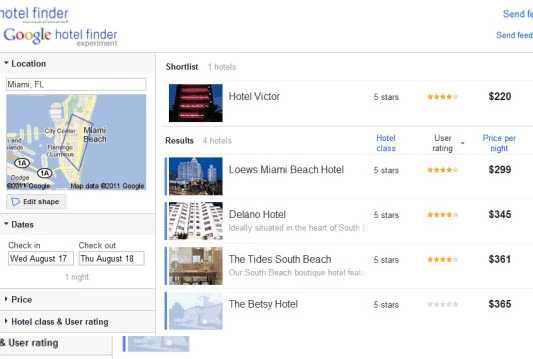 Google uveo uslugu traženja hotela