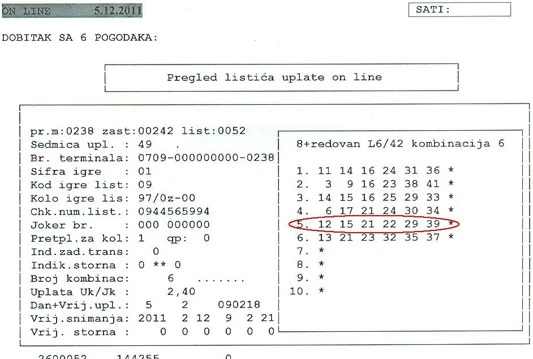 Loto: Jackpot od 686.630,10 KM ide u Tešanj