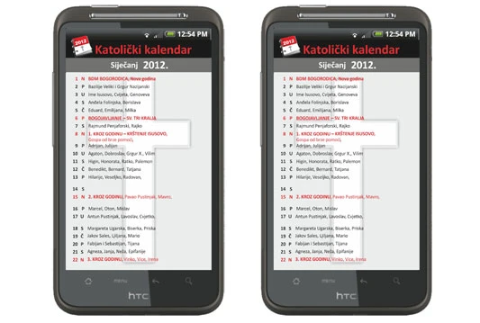 Aplikacija za vaš mobitel: Katolički Kalendar 2012.