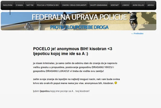 Bh Anonymousi upali na stranice Federalne policije i Zavoda za zapošljavanje