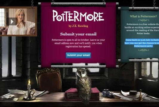''Pottermore'' se otvara u travnju