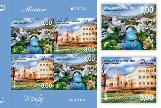 Hrvatska pošta Mostar izdala je prigodnu poštansku marku ''Europa 2012. – Posjeti Mostar''