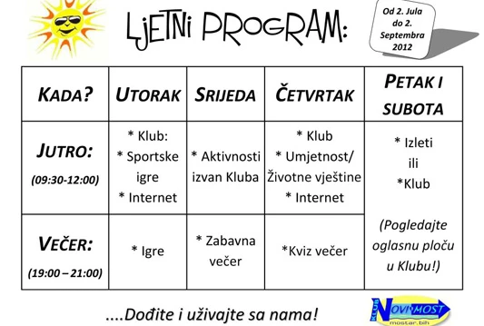 Novi Most za sve mlade ljude Mostara organizira poseban ljetni program