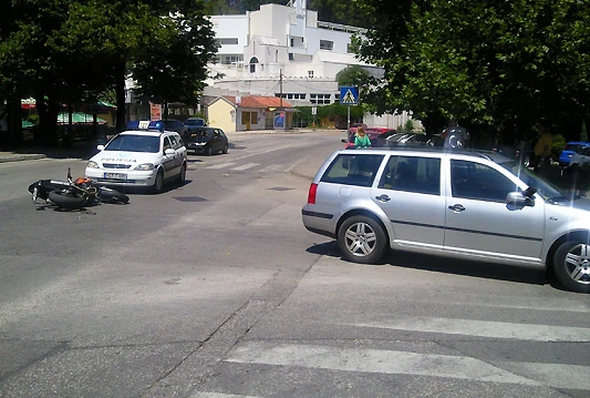 Sudar motocikla i Golfa na Balinovcu