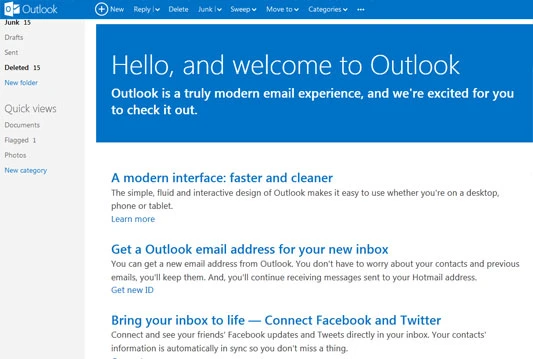 Popularan Outlook.com