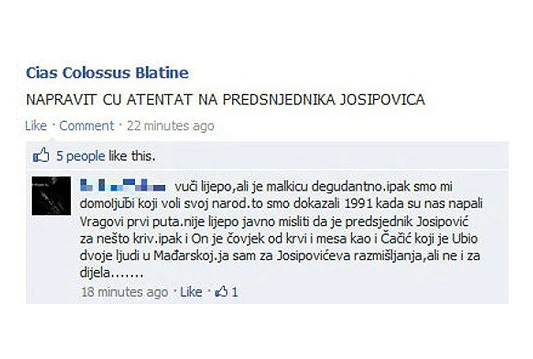 Priveden zbog prijetnji Vladi putem Facebooka