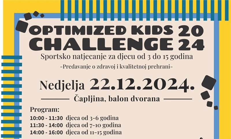 Dječja sportska manifestacija 'Optimized Kids Challenge 2024' u Čapljini