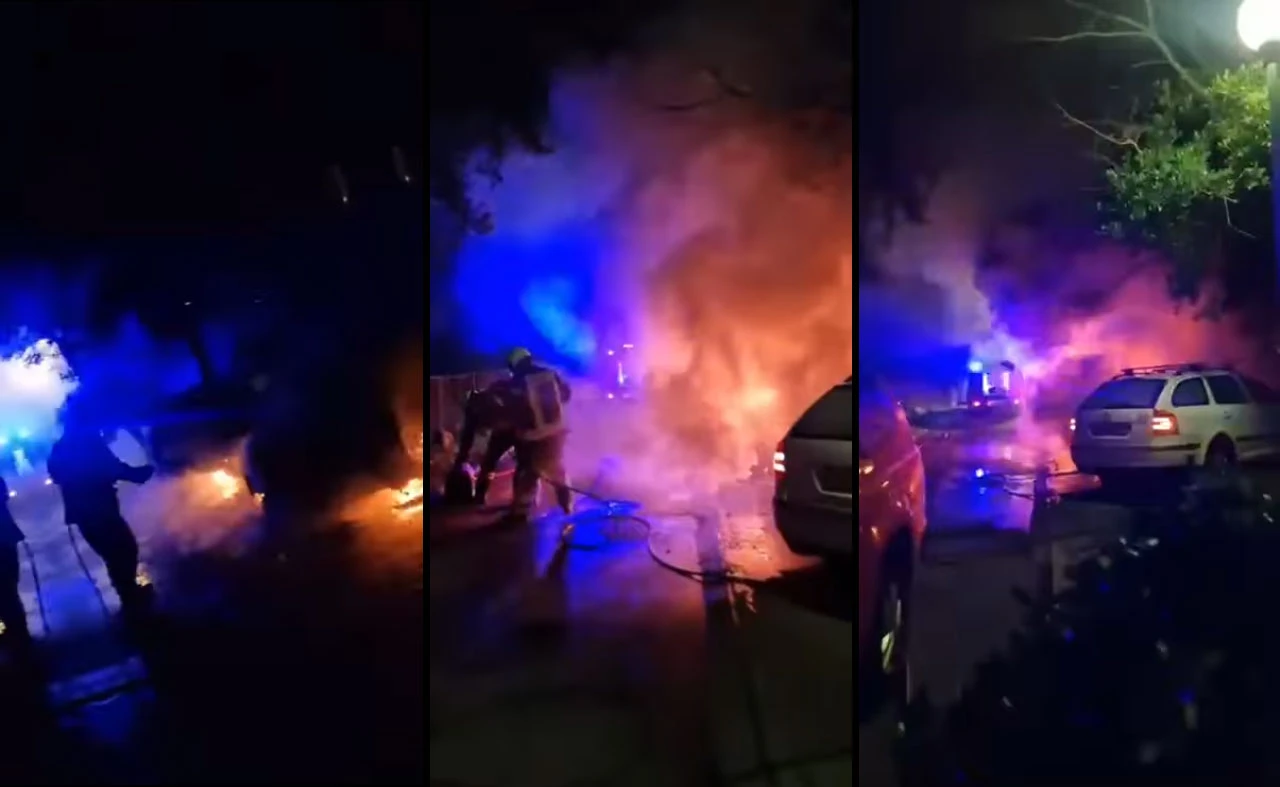 VIDEO Mostar: Požar na tri automobila u Liska ulici