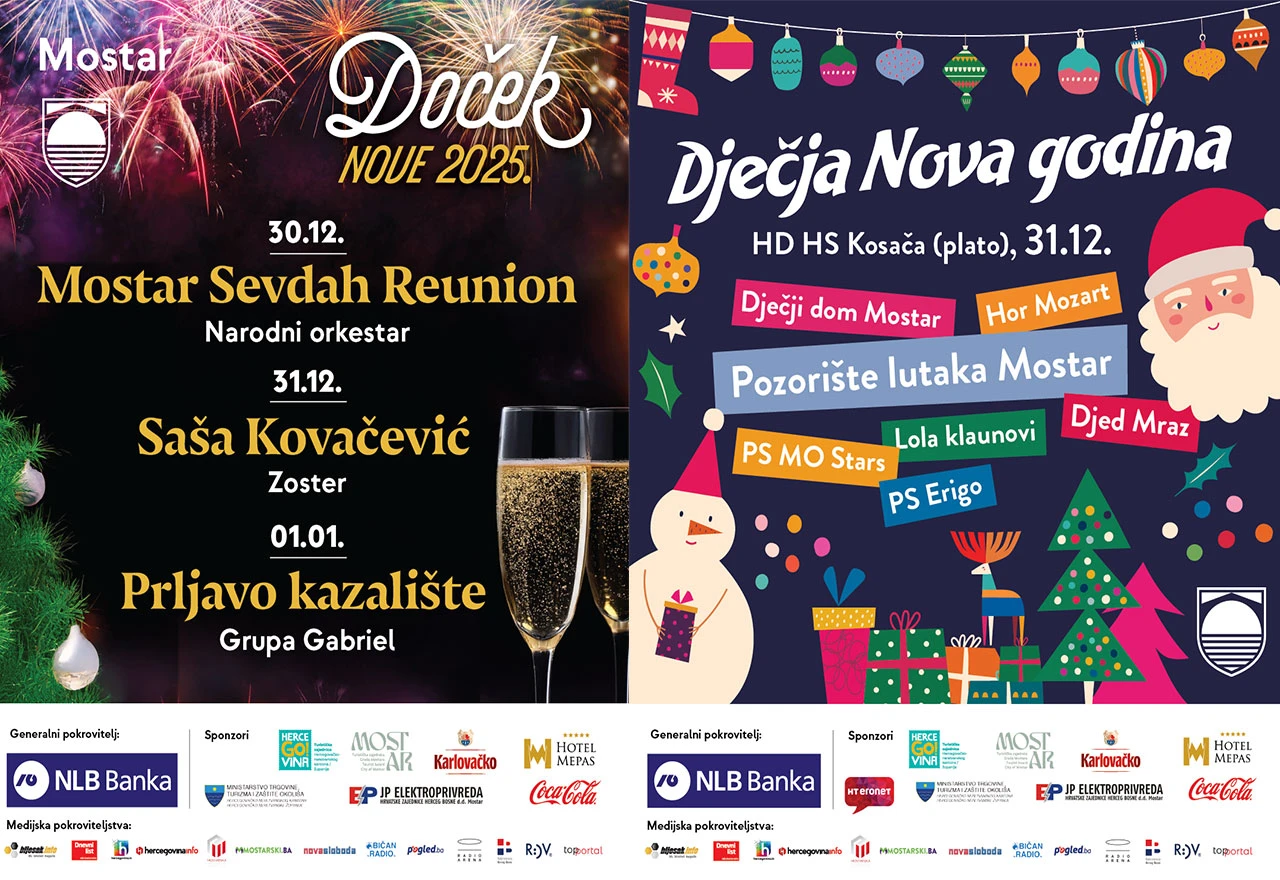 Glazbeni maraton u Mostaru: Advent puni ulice hitovima i zagrijava atmosferu za doček 2025.