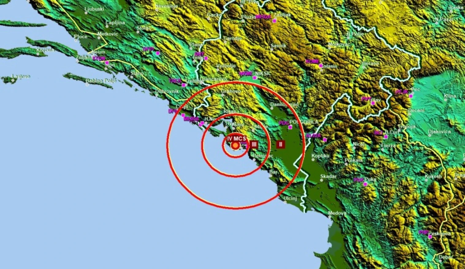 Podrhtavanje tla zabilježeno i u Crnoj Gori