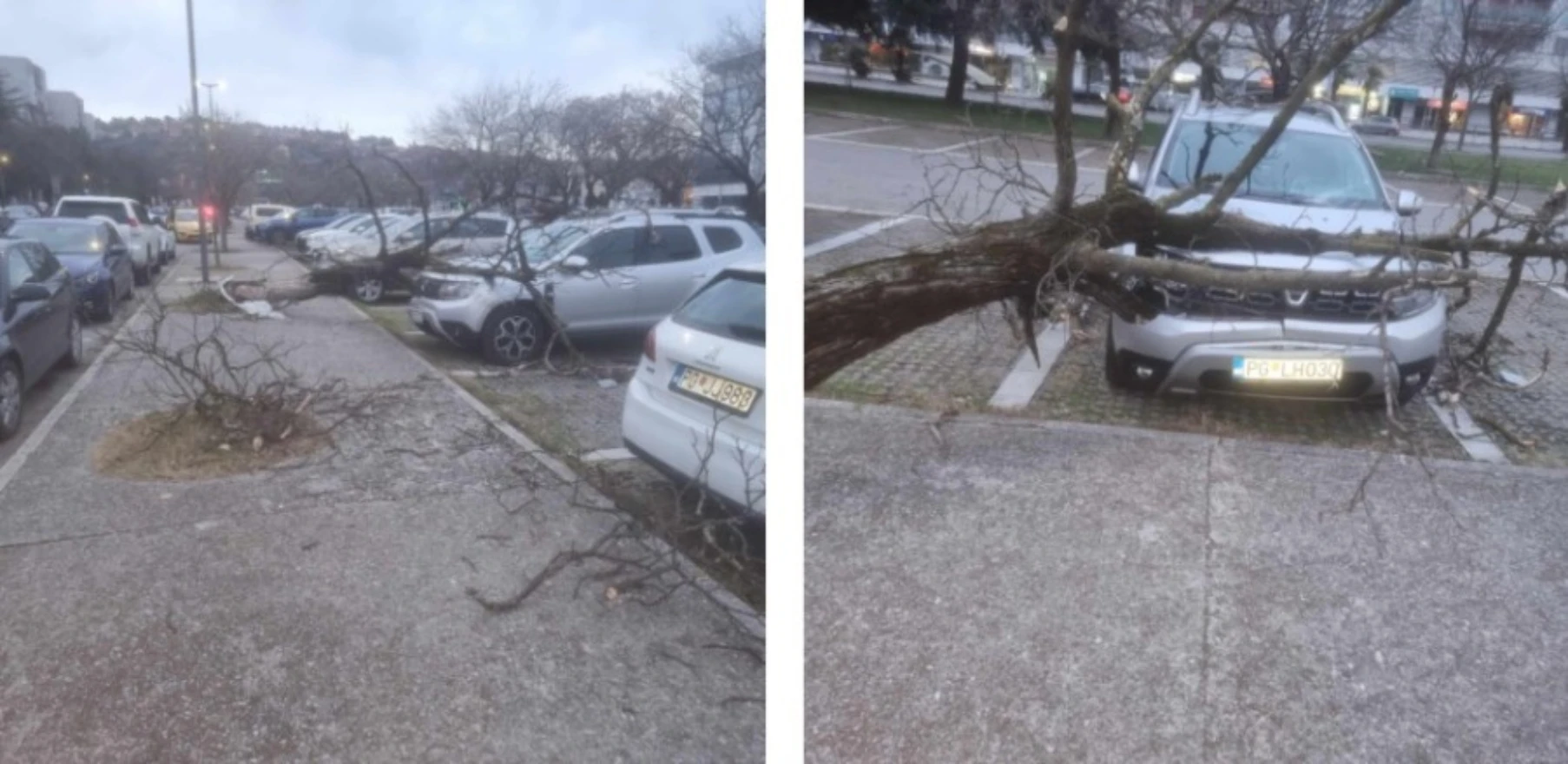 Udari vjetra do 100 km/h ruše fasade i čupaju stabla