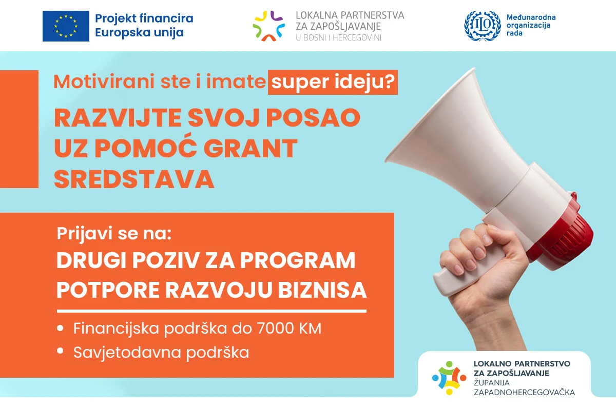 Potpora nezaposlenima: Program za pokretanje biznisa u Ljubuškom