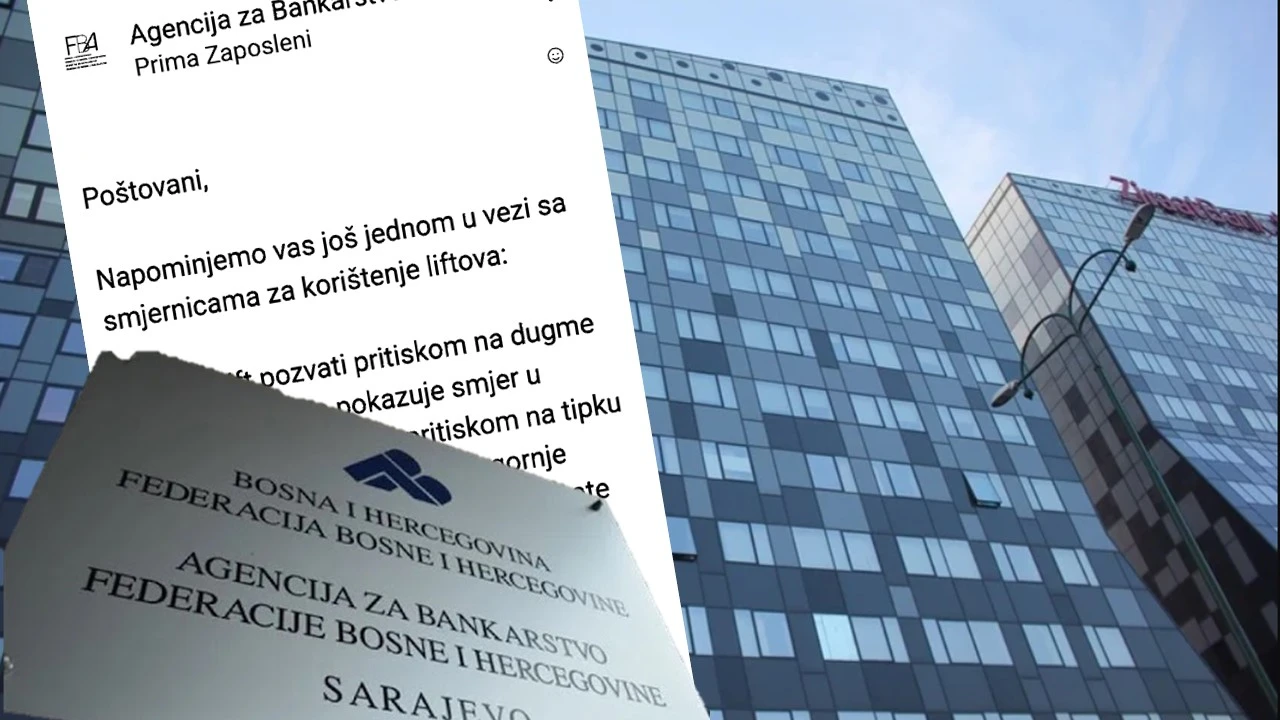 Uposlenicima Agencije za bankarsto FBiH uprava poslala uputstvo za korištenja lifta