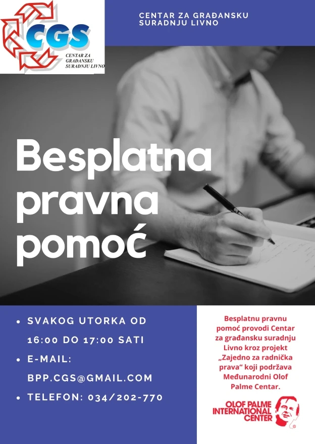 Obavijest za radnike i sindikate: Besplatna pravna pomoć u ove četiri županije