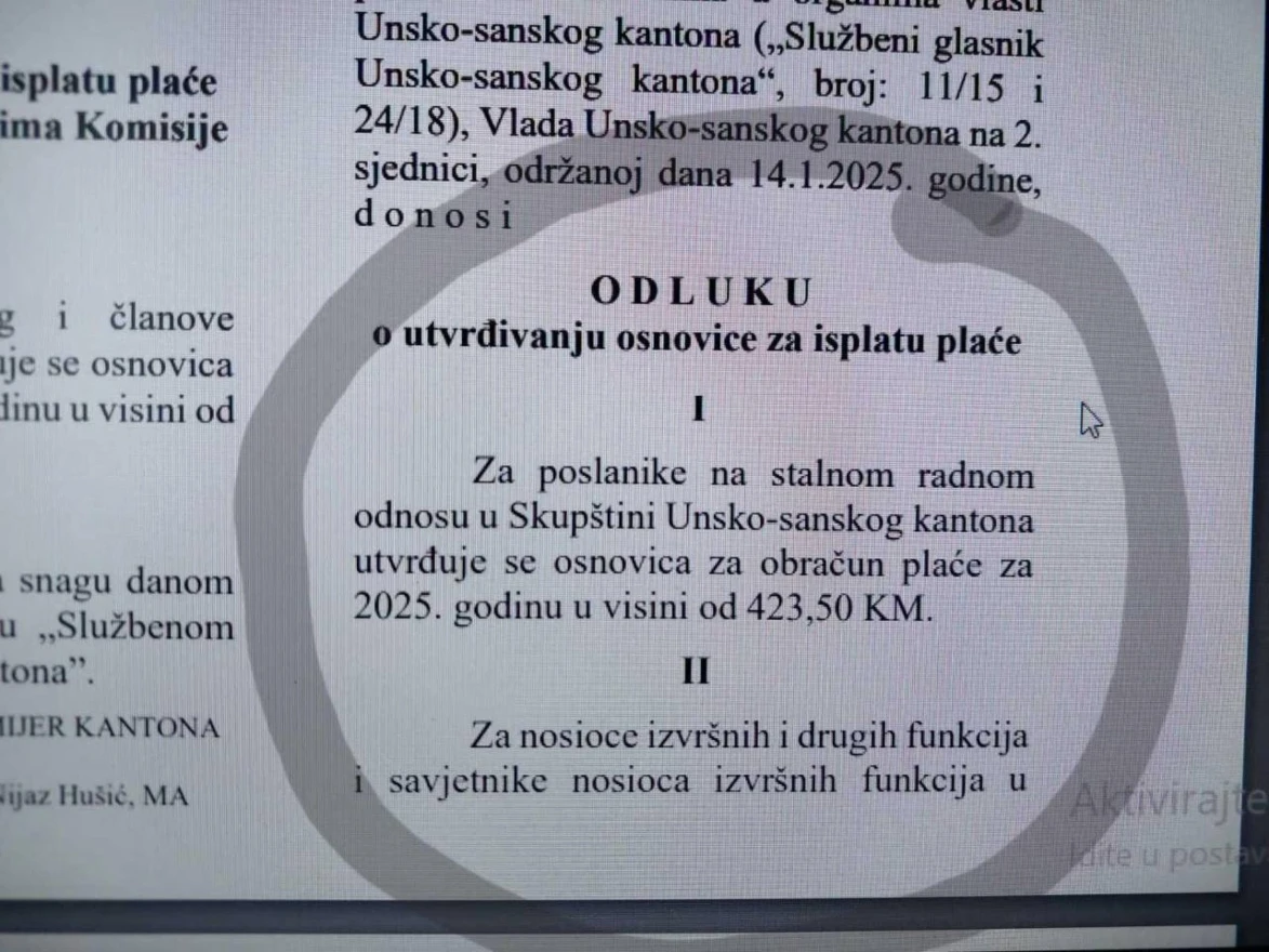 Još jedna skupina političara odlučila povećati sebi plaću za 400 KM