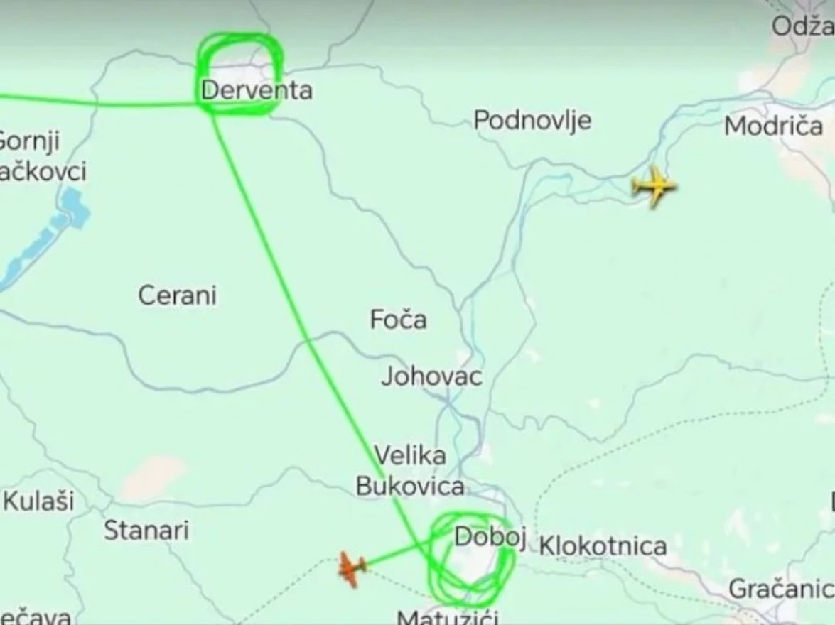 Zrakoplov sat vremena kružio iznad Republike Srpske