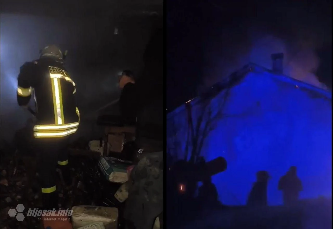 VIDEO | Požar na obiteljskoj kući u Stocu