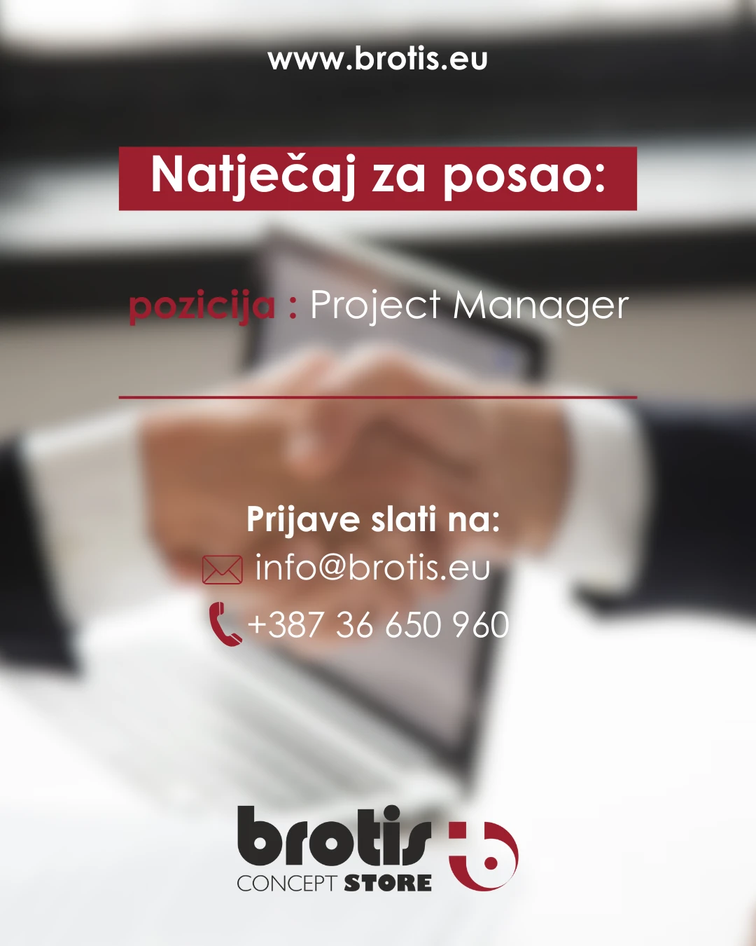 Natječaj za posao: Project Manager (m/ž) u Čitluku!