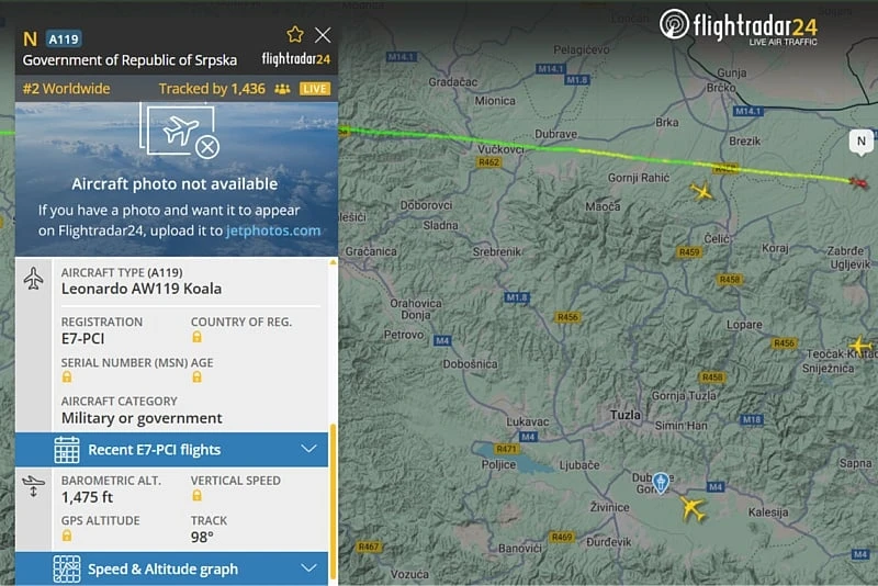 1.200 ljudi pratilo let Dodikovog helikoptera koji je krenuo prema Srbiji