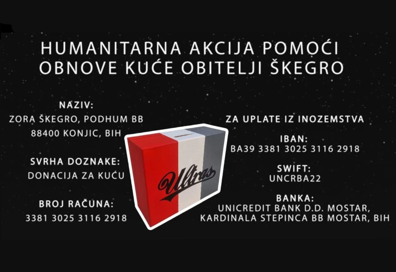 Humanitarna akcija za obitelj Škegro na stadionu Zrinjskog