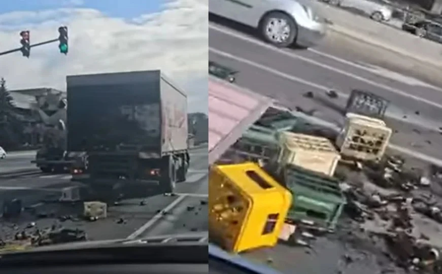 Sarajevo: Iz kamiona ispale gajbe, boce piva se razbile na cesti