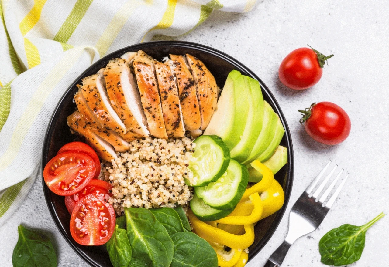 Pileća salata s kvinojom i povrćem
