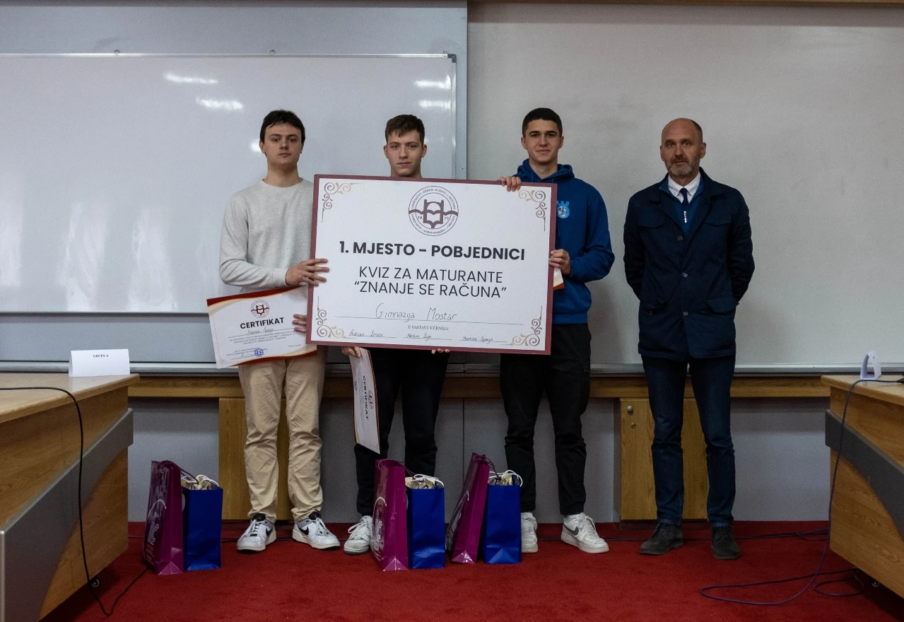 Maturanti Gimnazije Mostar pobjednici kviza znanja "Znanje se računa"