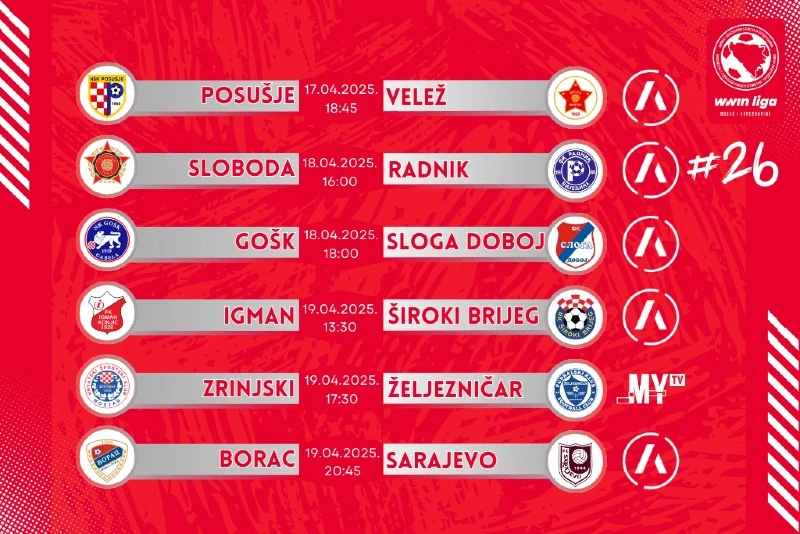 Raspored 26. kola