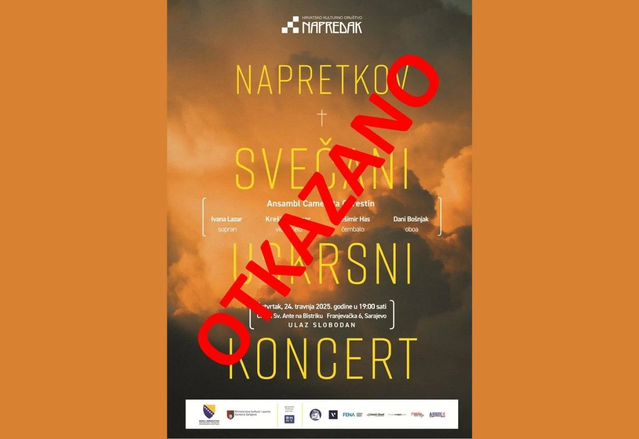 Napredak otkazao Uskrsni koncert u Sarajevu zbog smrti pape Franje