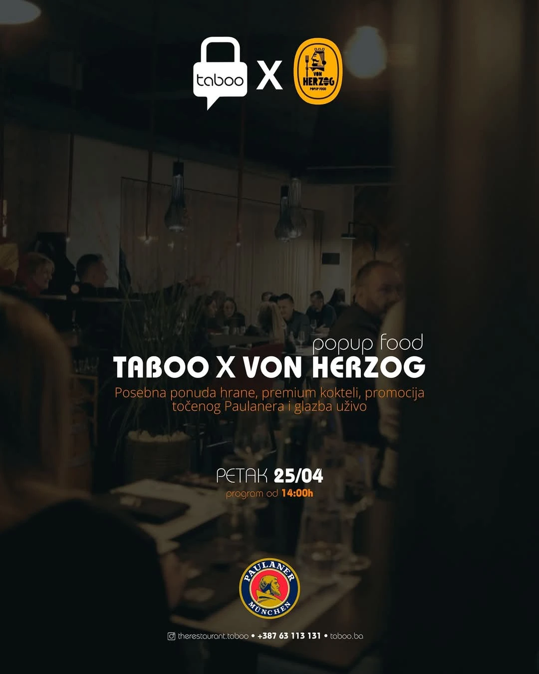 Taboo X Von Herzog vol. 2: Vrhunska hrana, pivo i kokteli uz glazbu uživo u Mostaru