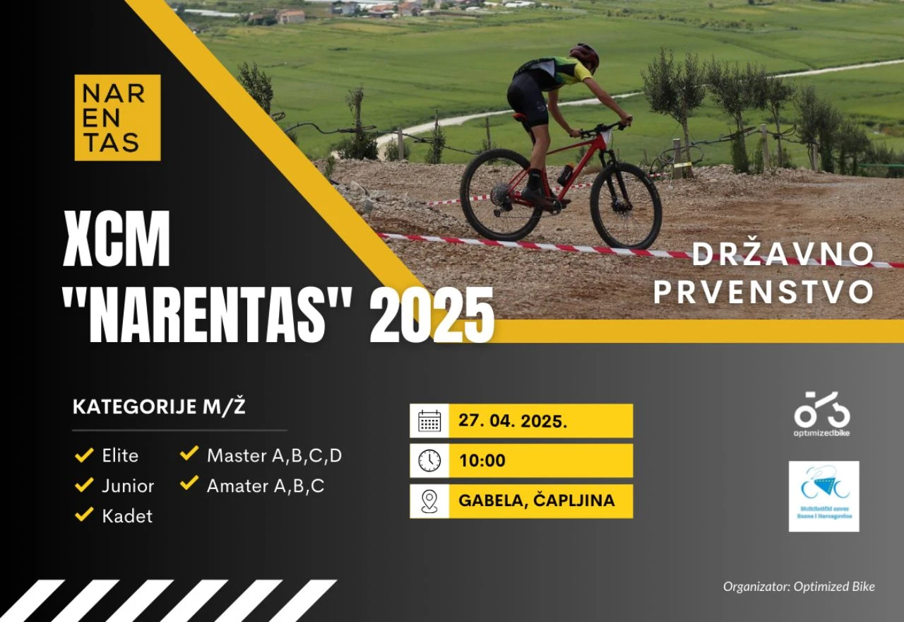 XCM Narentas Državno prvenstvo u biciklizmu - nedjelja 27. april 2025.