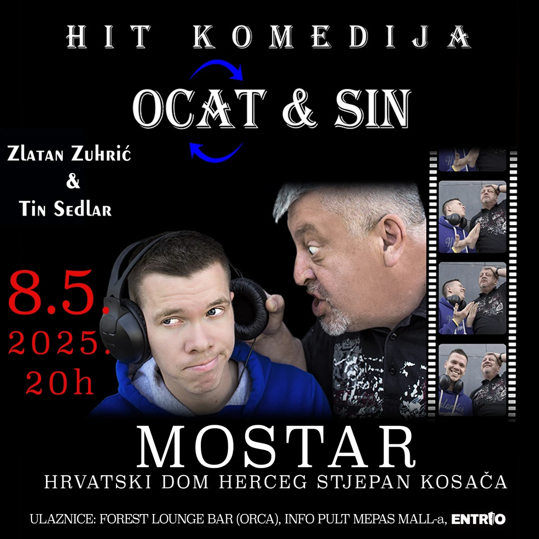 Popularni Zuhra i Tin Sedlar stižu u Mostar s komedijom „Ocat i sin“