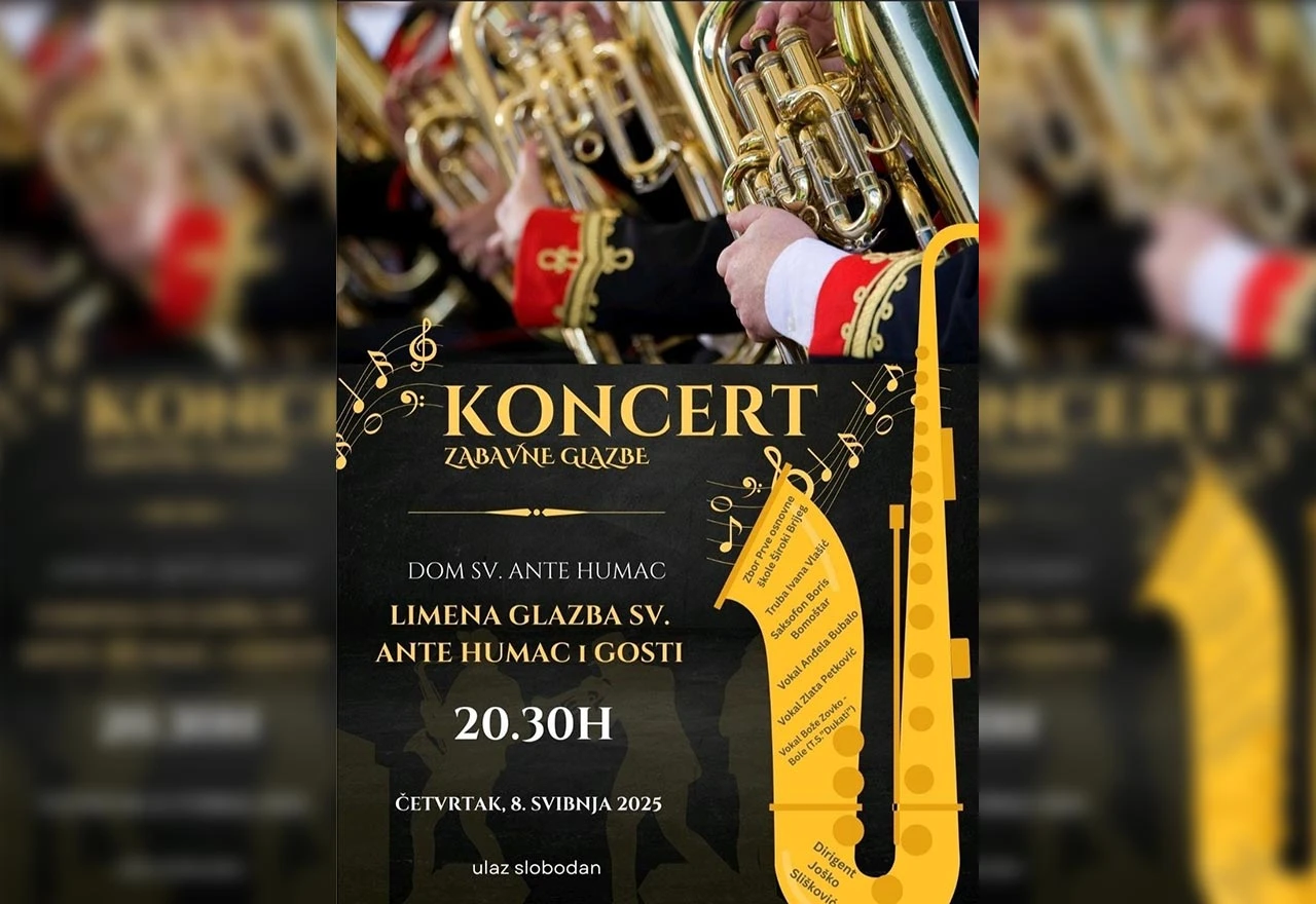 Koncert Limene glazbe Sv. Ante Humac 8. svibnja na Humcu