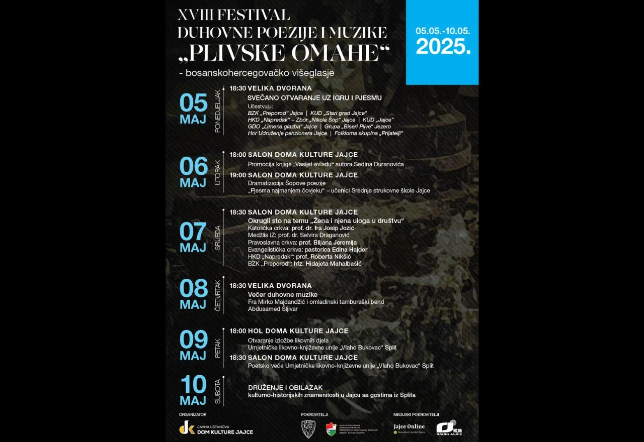 Plivske omahe 2024: Duhovna poezija i glazba ponovo u Jajcu
