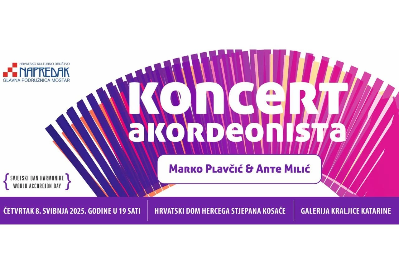 Koncert Marka Plavčića i Ante Milića povodom Dana harmonike u Mostaru