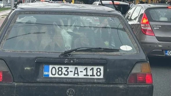 VIDEO | Četiri koze u Golfu II izazvale čuđenje prolaznika