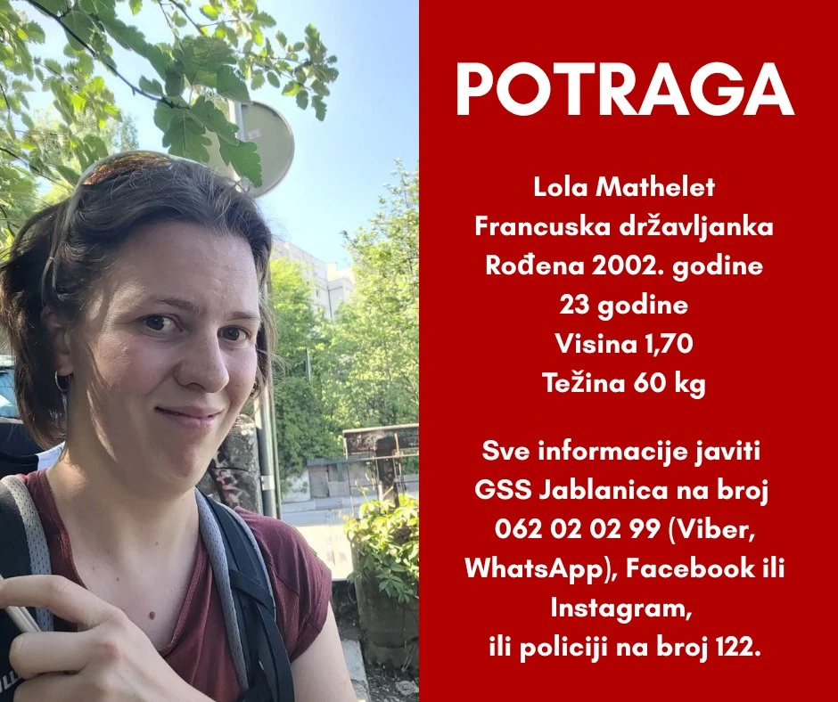 Nastavlja se intenzivna potraga za nestalom francuskom državljankom na području Čvrsnice