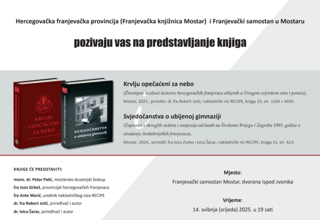 U Mostaru predstavljanje knjiga o ubijenim hercegovačkim franjevcima