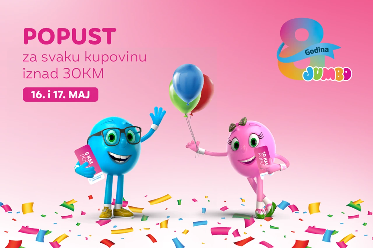 JUMBO slavi 8 godina osmijeha i vesele kupovine