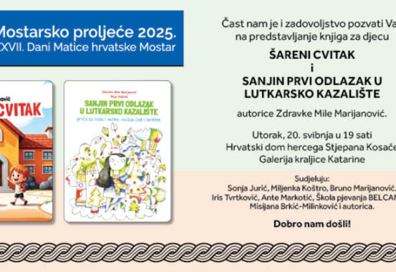 Predstavljanje knjiga za djecu Šareni cvitak i Sanjin prvi odlazak u Lutkarsko kazalište