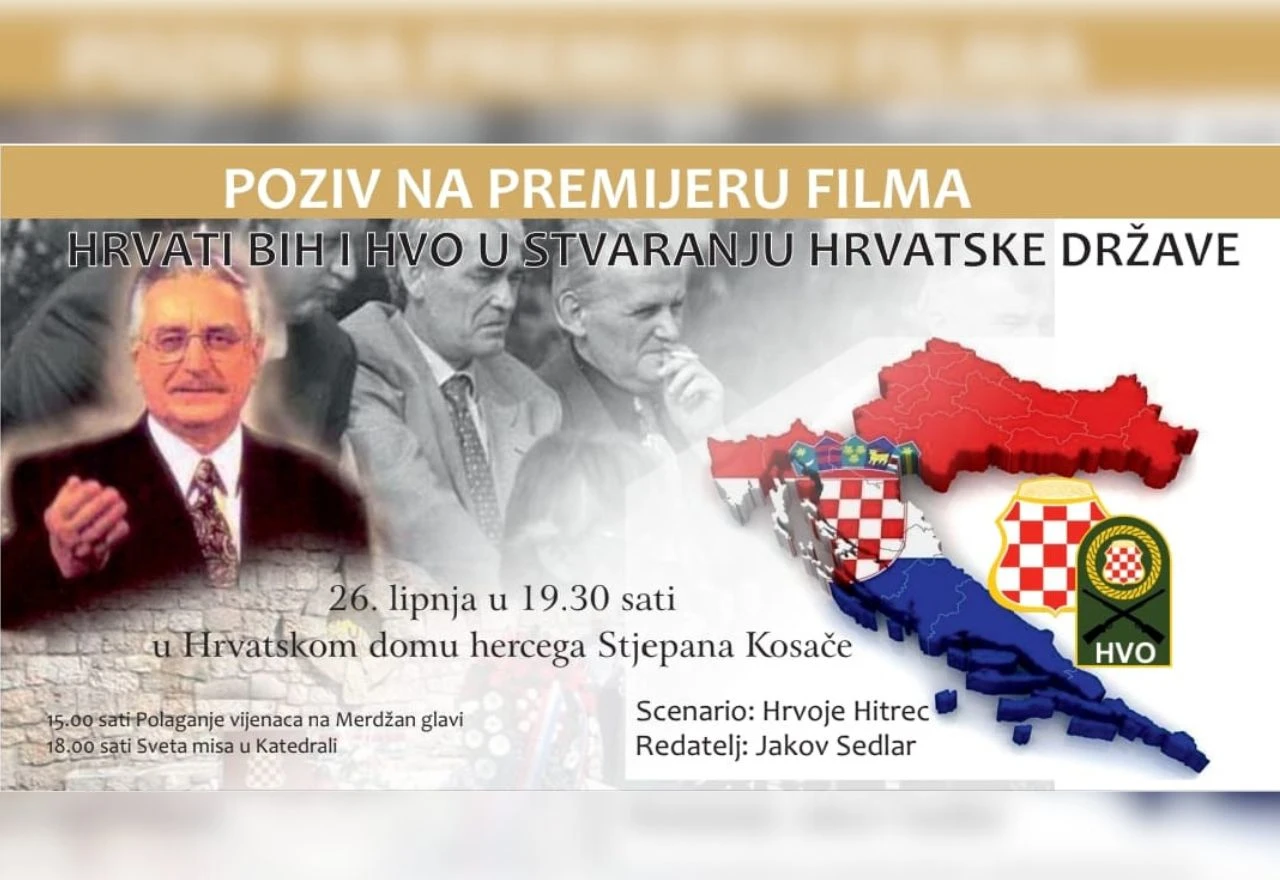 Premijera dokumentarnog filma ''Hrvati BiH i HVO u stvaranju hrvatske države ''