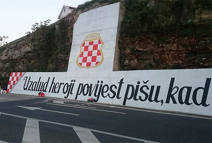 Obnovljen najveći grafit posvećen Herceg-Bosni u Dračevu kod Čapljine
