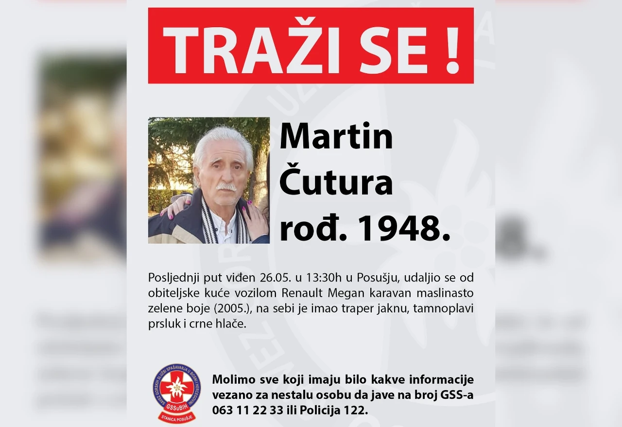 GSS i policija u potrazi za nestalim muškarcem iz Posušja