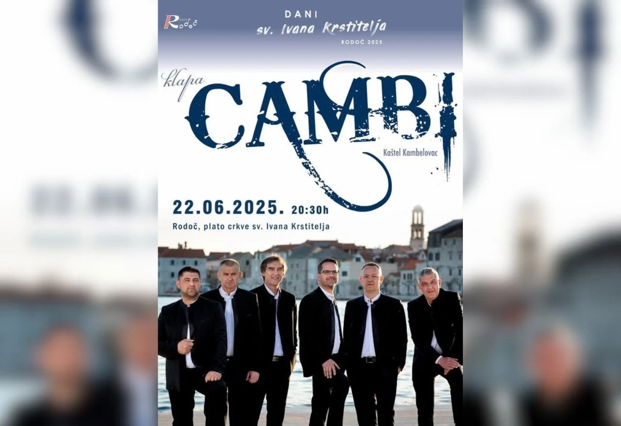 Klapa Cambi nastupa u Rodoču u sklopu Dana sv. Ivana Krstitelja