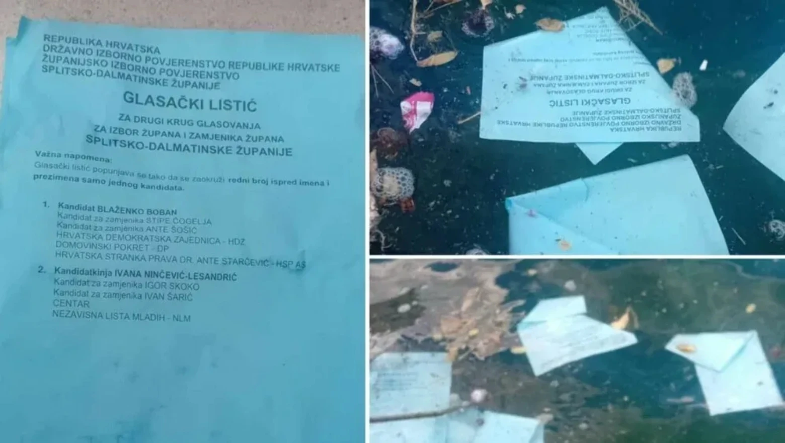 Glasački listići  uoči izbora u Hrvatskoj završili u moru