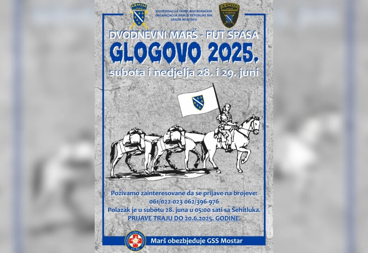 Planiran dvodnevni marš: Put Spasa "Glogovo 2025" ovog lipnja