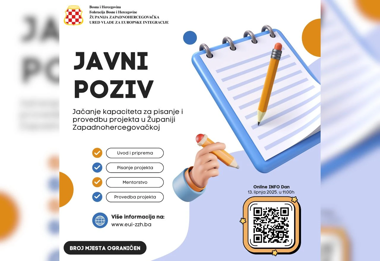 Javni poziv za sufinanciranje projekata u Županiji Zapadnohercegovačkoj