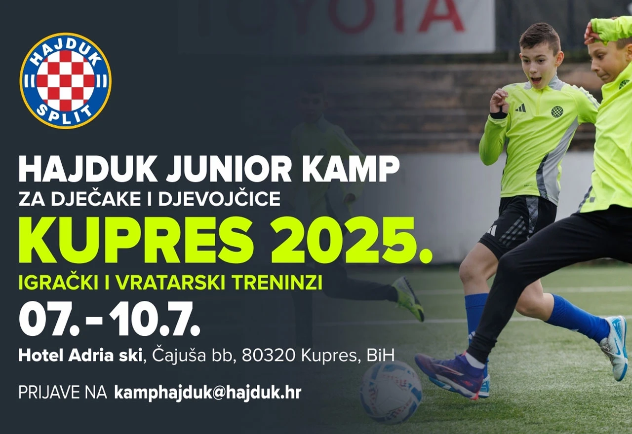 Hajduk poziva djecu rođenu 2012.–2018. na ljetni kamp