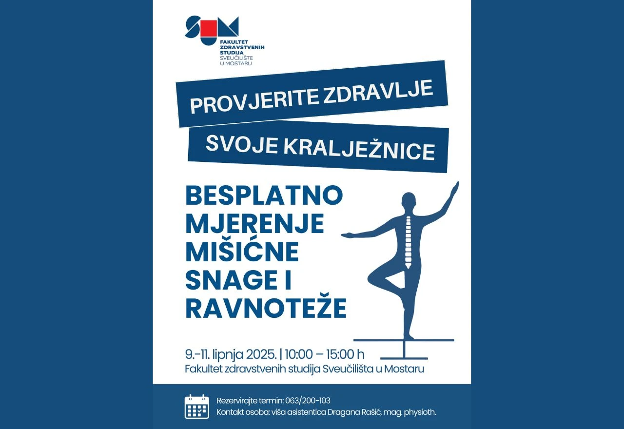 Fakultet u Mostaru nudi besplatnu procjenu posture i savjete za kralježnicu