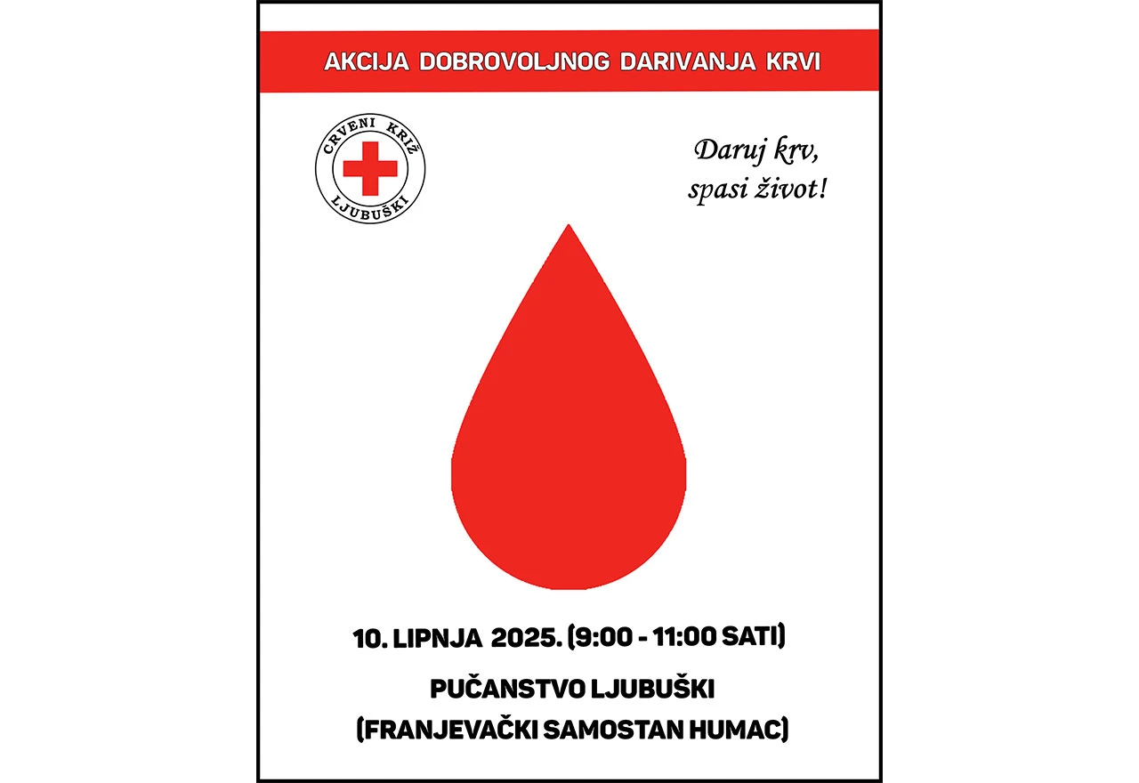 Akcija dobrovoljnog darivanja krvi za pučanstvo Ljubuškoga
